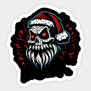 Santa Claus Skull Spooky Christmas Sticker